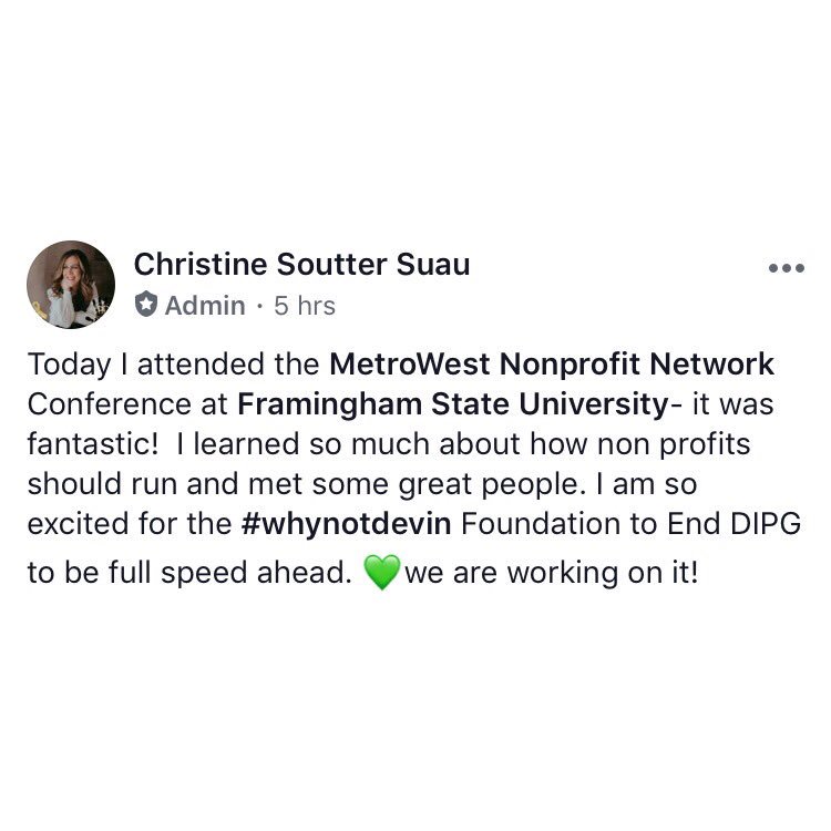 WhyNotDevinDIPG's tweet image. Full speed ahead for the #WhyNotDevin Foundation to #EndDIPG.💚