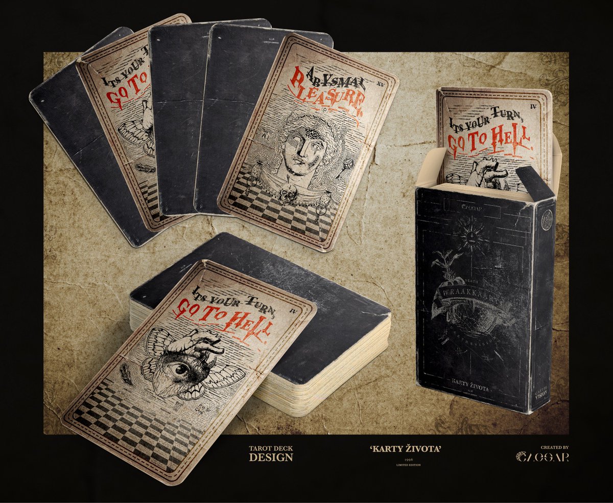cae's tweet image. ‘karty života’ 🔮📿
Tarot deck &amp;amp; packaging design -

Hope you guys enjoy something different!