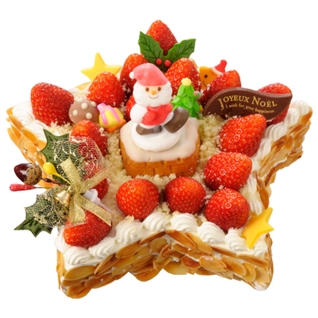 銀座コージーコーナーの夢のクリスマスケーキコンテスト Auf Twitter 過去に本物になったケーキをご紹介 ストロベリーアーモンドサンタ 星型で可愛いイチゴたっぷりのケーキですね ケーキの側面にぎっしりとアーモンドが敷き詰められ 中央のサンタさんも