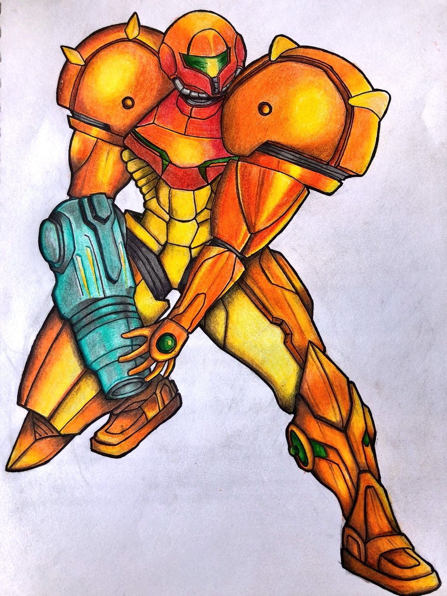 angeljmateo's tweet photo. #samus #metroid #illustration drawn by yours truly https://t.co/bH8skrHPJ6