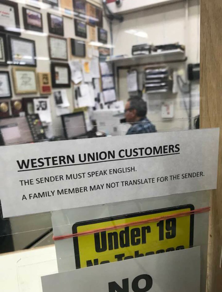 Saw this come up in my news feed and was appalled. <a href="/WesternUnion/">Western Union</a> this isn't what you stand for, fix it. Kicking off 
#ImmigrantHeritageMonth with a small example of #racism in America.