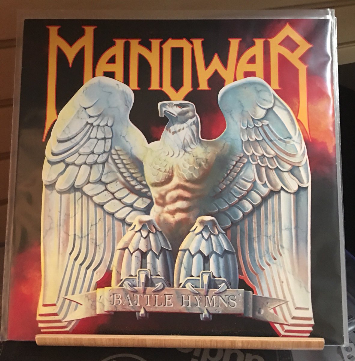 MoKnowsMetal's tweet photo. Calling all Manowarriors! 
Hail &amp; Rise thy Sword or Axe to the Album that Started it all!

Manowar’s Debut Album “Battle Hymns” was Released today in 1982.

#DeathTone #BattleHymns #DarkAvenger #ShellShock #MetalDaze #Manowar

#loinclothfriday cometh a day early! 🔥⚒🔥⚔️🔥 https://t.co/MkZZmbrIKt
