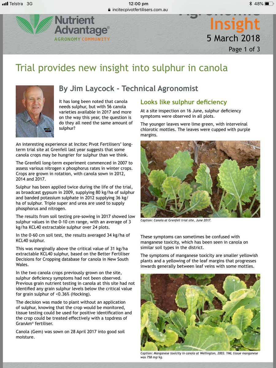 jlaycock55's tweet photo. Keep an eye on your canola, tissue testing to positively ID if it is a nutrient issue 

https://t.co/s59DbTerAR https://t.co/yYrfJl57NP
