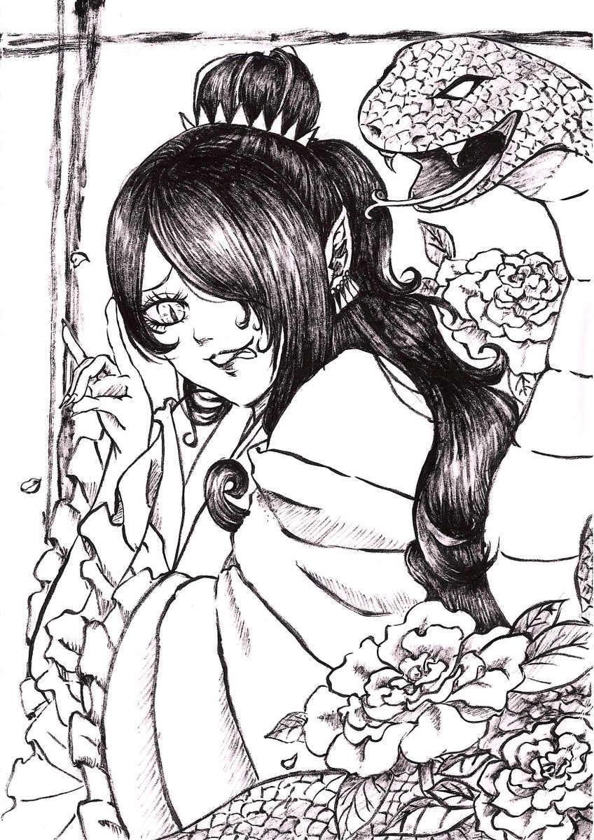 結 和装男子アカ 怪我療養中 筆ペン一本でどこまでやれるか挑戦中 やっぱ悪女って魅力的すぎて好き 妲己 鬼灯の冷徹 世界悪女の会