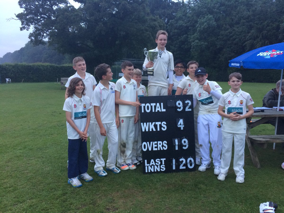 CirencesterCC's tweet photo. Well done to our U13s won the CDCA Cup final this evening v @BourtonValeCC in a low scoring game in damp conditions, Ciren scored 120 in the 1st innings, and restricted Bourton to 92 for 4 off their 20 overs https://t.co/M8KZFgyZkm