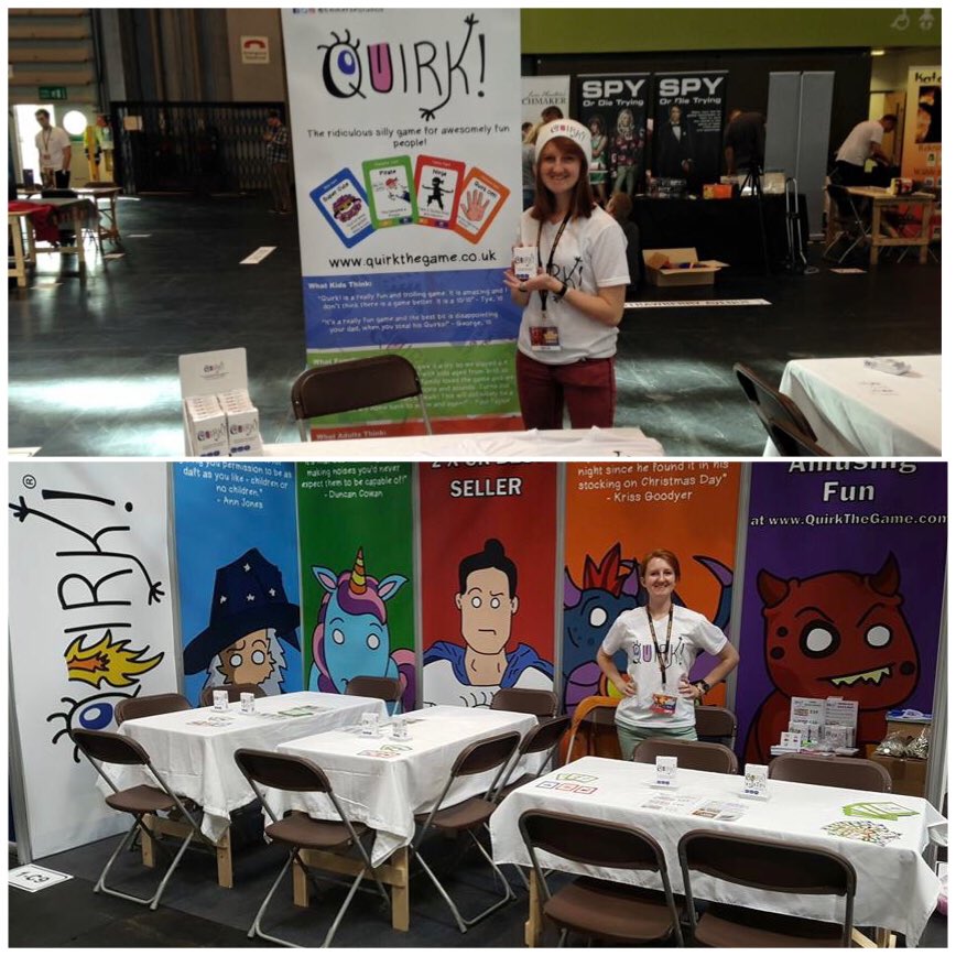 EmmerseStudios's tweet image. #UKGE 2017 to 2018! What a difference a year makes. From a rolling banner and table with one prototype game to 8 massive banners, walls, 3 tables and 2 games. With over 1500 game sales in 8 months, 2 x best seller and a growing list of indie retailers. Amazing! 🤩 #quirkthegame