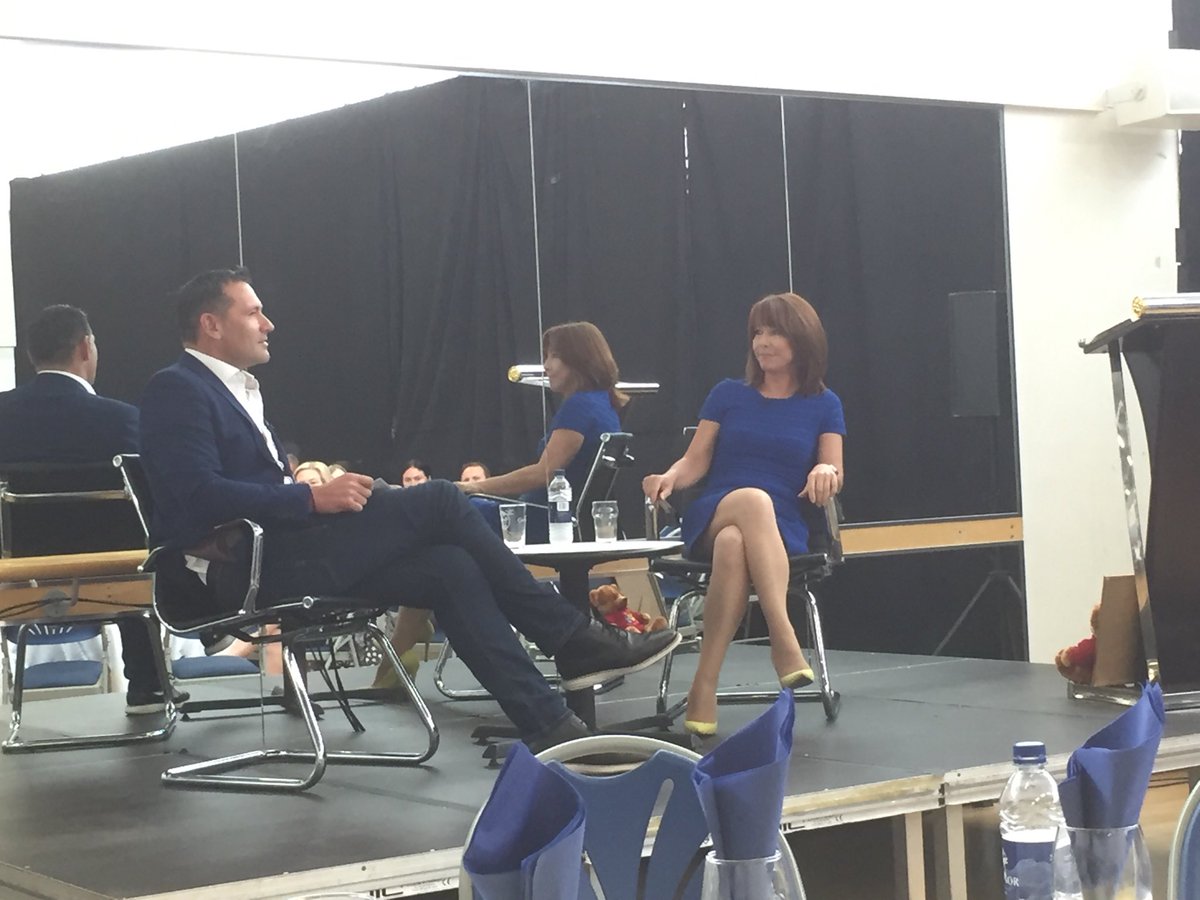 willfdad2's tweet image. Wigan’s finest. Kay Burley and Roger Draper spayking proper Wiggunese at Wigan Youth Zone