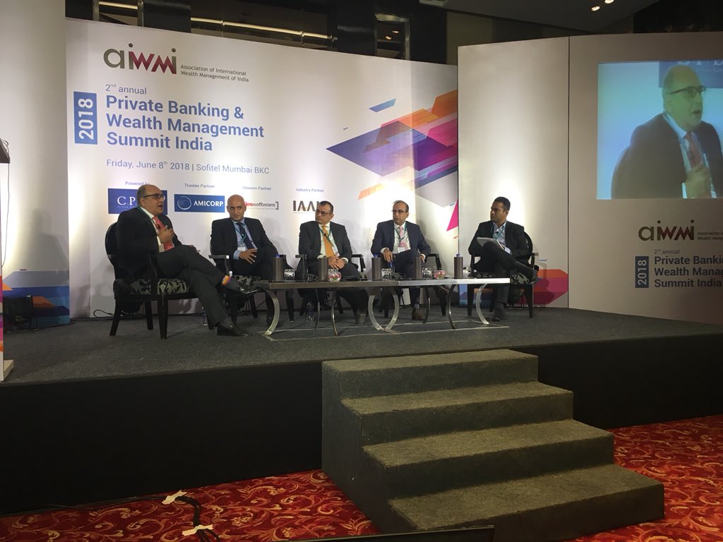 Great start to Private Banking and Wealth Management Summit. Stalwarts discussing  Transforming the Wealth Management Experience @AIWMI #PBSI2018 @adityagadge