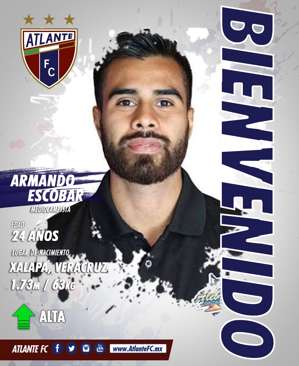 Atlante's tweet image. ¡Bienvenido Armando Escobar!
¡Mucho éxito en esta nueva etapa! #RefuerzoAP2018
#Draft2018 #amorespotros