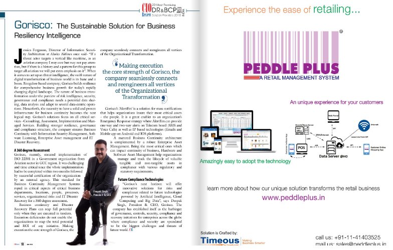 @GoriscoSolution: The Sustainable Solution for Business Resiliency Intelligence

' Making execution the core strength of Gorisco, the company seamlessly connects and reengineers all vertices of the Organizational Transformation '
#Governance  #BCM #SAM #EAM  #CyberSecurity