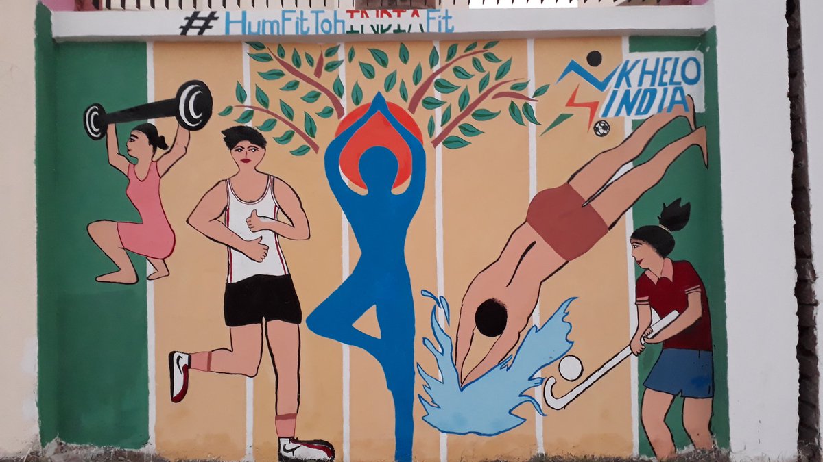 SagarSharma_knp's tweet photo. WallPainting by Students of #FGIET, Raebareli.
Sending Mass message to stay healthy #HumFitTohIndiaFit and keep the sorrounding clean through creativity. #kheloindia @kheloindia @Ra_THORe @swachhbharat @SwachhBharatGov
Painting credit @mansishukla1902  and Ayushi Shukla. https://t.co/kKNtUkdWqa
