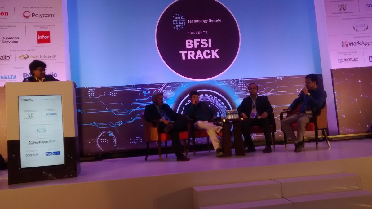 Abhishe81075416's tweet image. Panelists from ICICI Lombard, Lalit Popli, Sudin Baraokar, Mentor, Bankchain, Avinash Naik, Bajaj Finserv, Jitendra Mahapatra, Axis Bank @ExpComputer #TechnologySenate