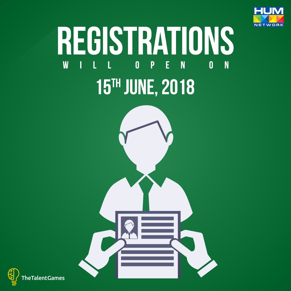 Humtvnetwork's tweet photo. HUM TV is joining hands with The Talent Games to embark on a nationwide talent hunt. Would you like to join our team? Registrations for our "Hum Recruitment Program" will start on 15 June 2018.
#HumRecruitmentProgram #RealStars #HumTV #HumNetwork https://t.co/p8PC01OFih