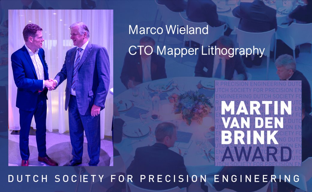 Marco Wieland receives the DSPE Martin van den Brink Award 2018! He is founder and CTO of Mapper Lithography (<a href="/mapperlitho/">MAPPER Lithography</a>). Congratulations! #precisionengineering #hightech #semicon #technl #lithography #electronlithography dspe.nl/centraal/news/…