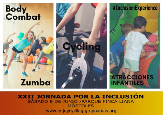 GrupoAMAS's tweet photo. ¡¡GRACIAS #DeportistasPorlaInclusión!! Mañana nos vemos en Parque Finca Liana @AytoMostoles #PedaleosSolidarios con @EnjoyWellnessES XXII Jornada por la Inclusión #Zumba #BodyCombat #Atracciones Desde las 11 te esperamos!!! Únete a #InclusionExperience https://t.co/7cvWW7YXop https://t.co/Yi2ww2uIbr