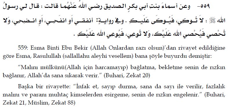 RiyauzSalihin's tweet photo. "İnfak et, sayıp durma, sana da sayı ile verilir. Fazlalık malını ve paranı muhtaç kimselerden esirgeme, senin de rızkın engellenir."
#hadis #riyaz #buhari #müslim
#mal #mülk #saklama #bağlama #esirgeme #rızk #infak #sayma #sıkma https://t.co/eM9stXw7cA