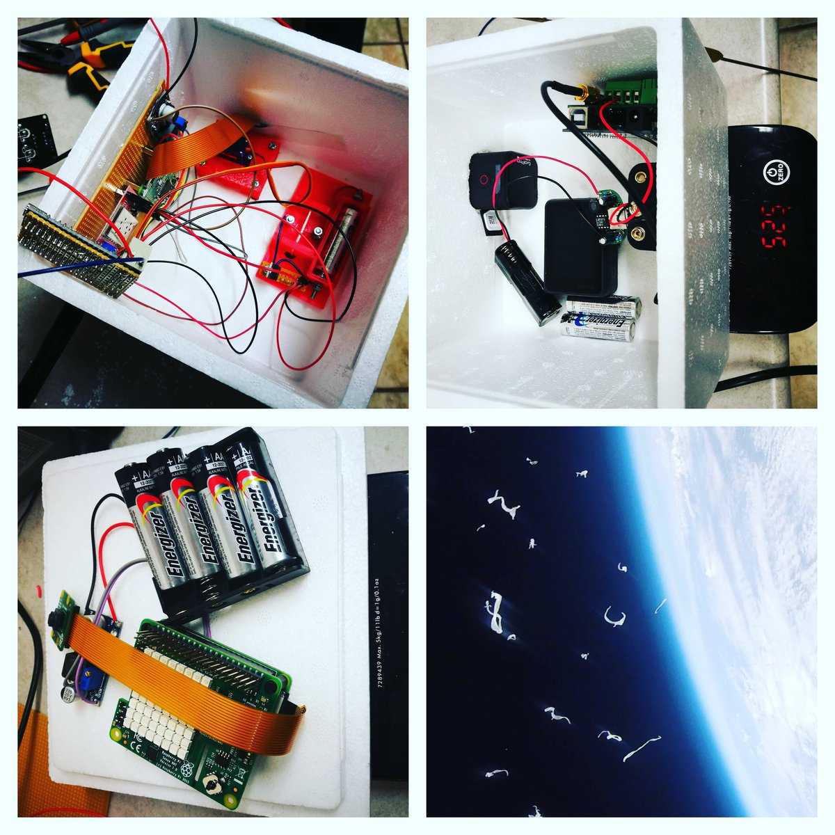 geekc0der's tweet photo. Meetup at #binaryspace last night was spent getting the various payloads ready for the balloon launch tomorrow
Stay tuned for updates all day tomorrow.
#raspberrypizero #RaspberryPI #arduino #makersgonnamake #makerspace #amateurradio #hamradio #gps #sstv #highaltitudeballoon https://t.co/pltEMepU7J