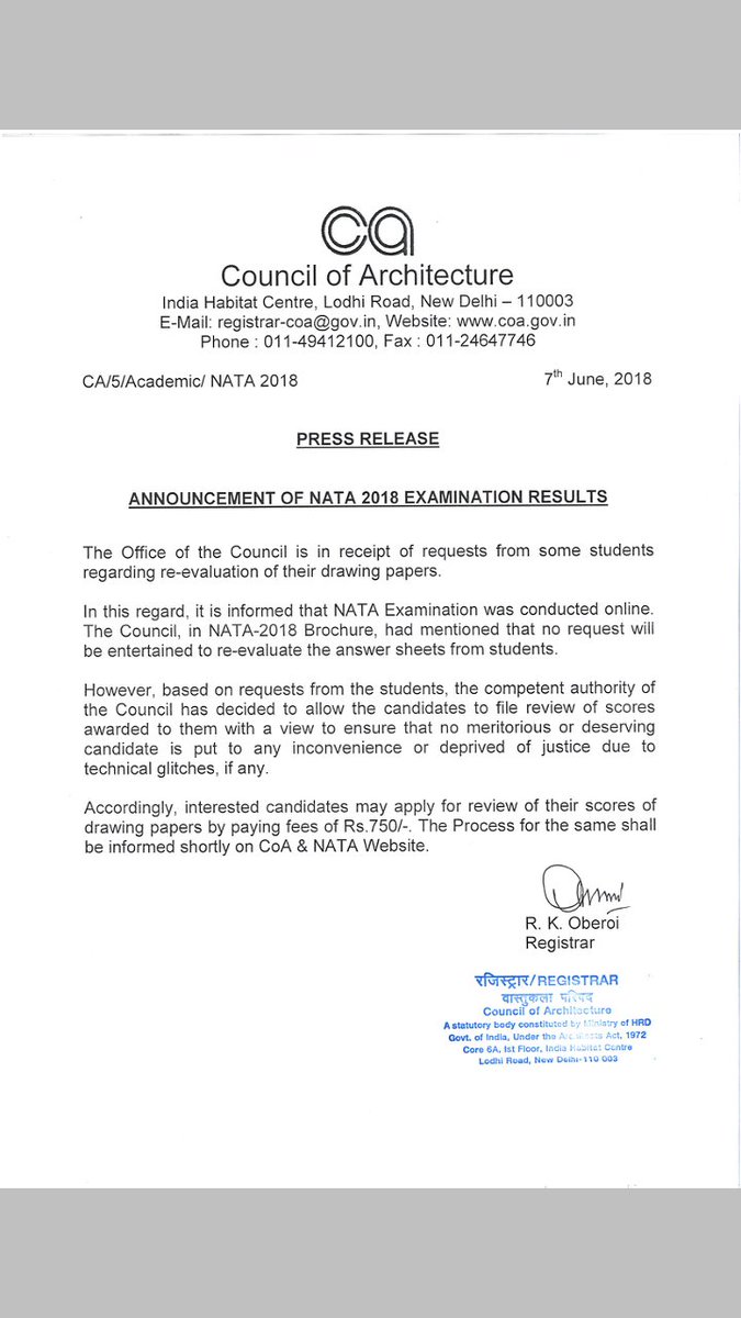 A SIGN OF RELIEF FOR NATA STUDENTS

#NATA2018Blunder #NATA2018 #COA #councilofarchitecture #spadelhi #ceptuniversity #tcsion #PMO #dqlabs #DQ  #designquotient
#timesofindia #thehindu #ndtv #architecture #nata #nataresults #architecturecollege #republictv #Inshorts