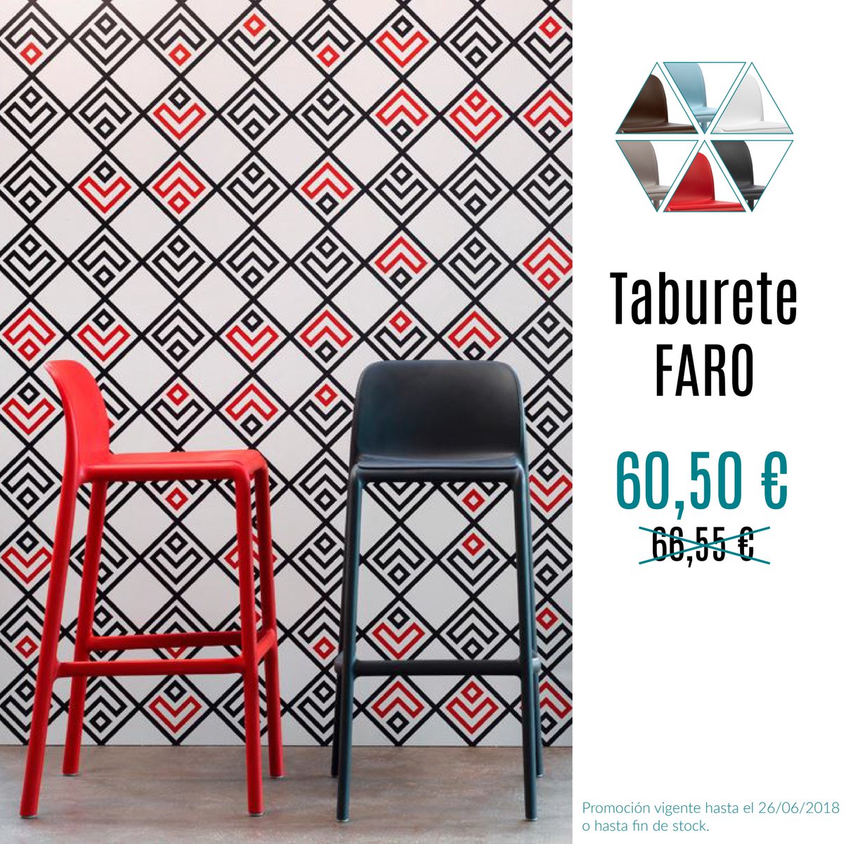 MueblesDTerraza's tweet photo. Llévate nuestro #bestseller por un precio increíble!  Taburete de polipropileno reforzado con fibra de vidrio, teñido en  masa, con tacos antideslizantes y acabado mate, por 60,50 € (iva  incluido).
+INFO en https://t.co/2vkqodLi3w #FelizViernes https://t.co/2yeSxYD6Y5