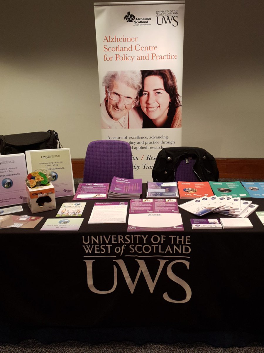 Lourit's tweet image. All set up and ready to go #AlzScot18 conference. Come and visit our @AlzScotCPP stand and share your #oneweething for #DAW2018