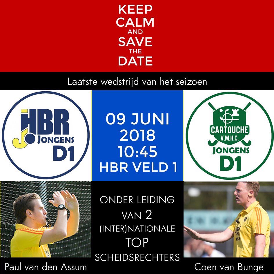 CoenvB's tweet photo. But before the international #hockey #kicksoff @pvdassum and I will #umpire the U12 game between @HBR_JD1 vs @VMHC_Cartouche on saturday morning! #freeenterance #championshipgame #LetsGo #playoffexperience #inspire #future #stars #fluitenisleuk https://t.co/B6bZy6NsQJ