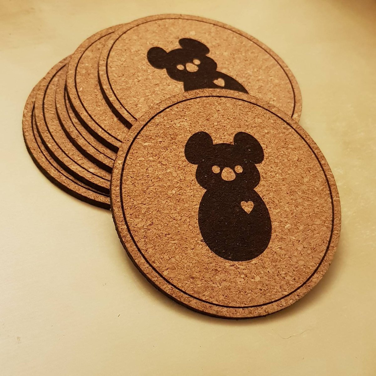 Excited to share the latest addition to my #etsy shop: Koala coaster set. Laser engraved cork. Qty 6. etsy.me/2LzFfXY #housewares #coaster #koala #australia #loveheart #koalabear #drinkcoaster #tablecoaster #radelaide