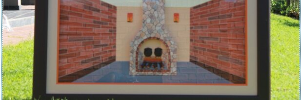 Real3F's tweet image. Zoomed view of Fire Place 3D Frame Display.
