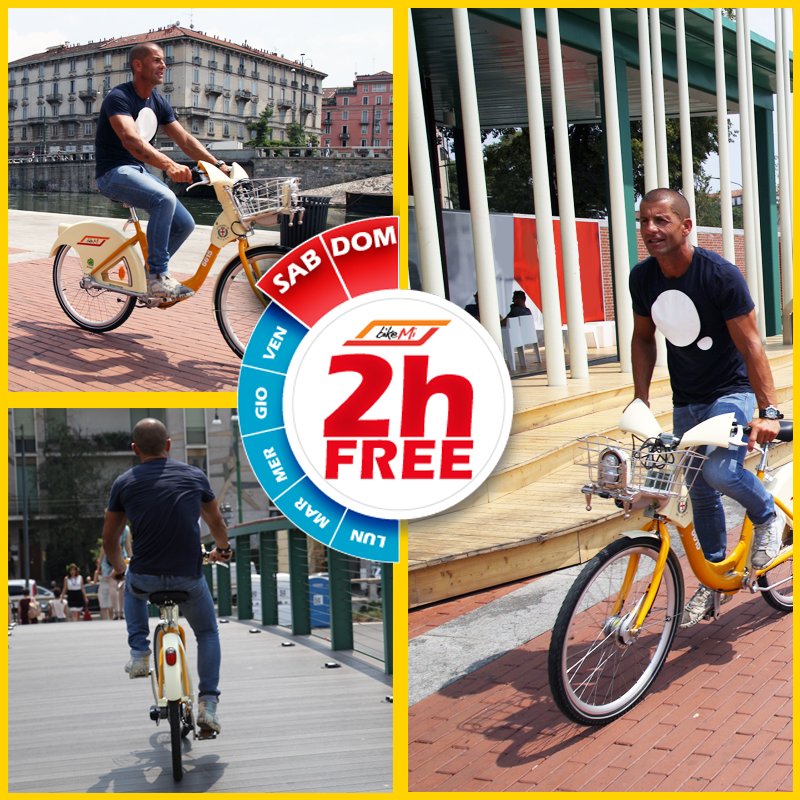 Quest’estate BikeMi ti regala 2 ore di pedalata. Succede tutti i weekend, solo sulle gialle. #TakeYourTime per… fare un giro in Darsena!