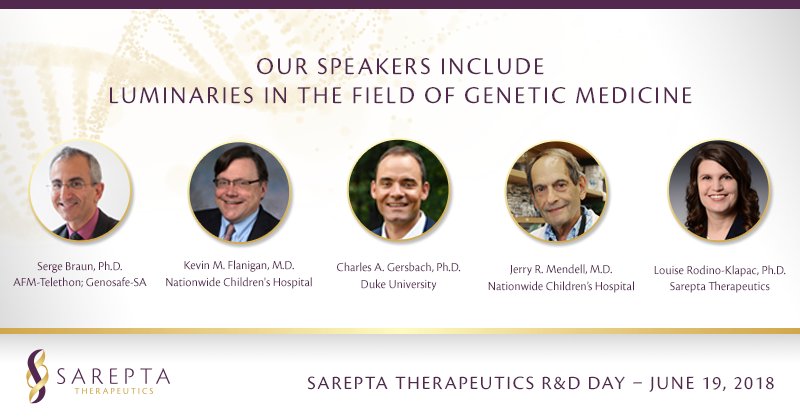X에서 Sarepta Therapeutics 님 : On June 19, we're hosting an R&D Day,  showcasing our vision for the future of precision #geneticmedicine. Get  details on the program, webcast and our distinguished panel