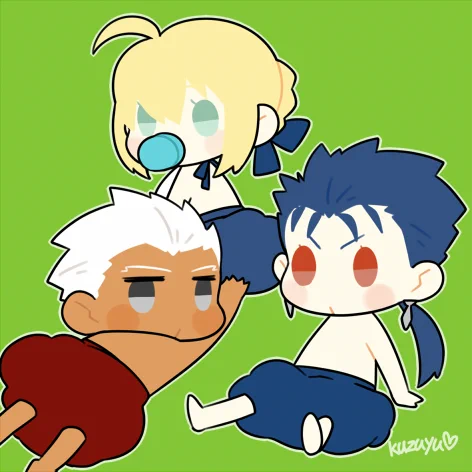 赤ちゃん聖杯戦争
セイバー|アーチャー|ランサー|ギル
士郎|綺礼|凛
だいぶ前に描いた絵の再UPです 