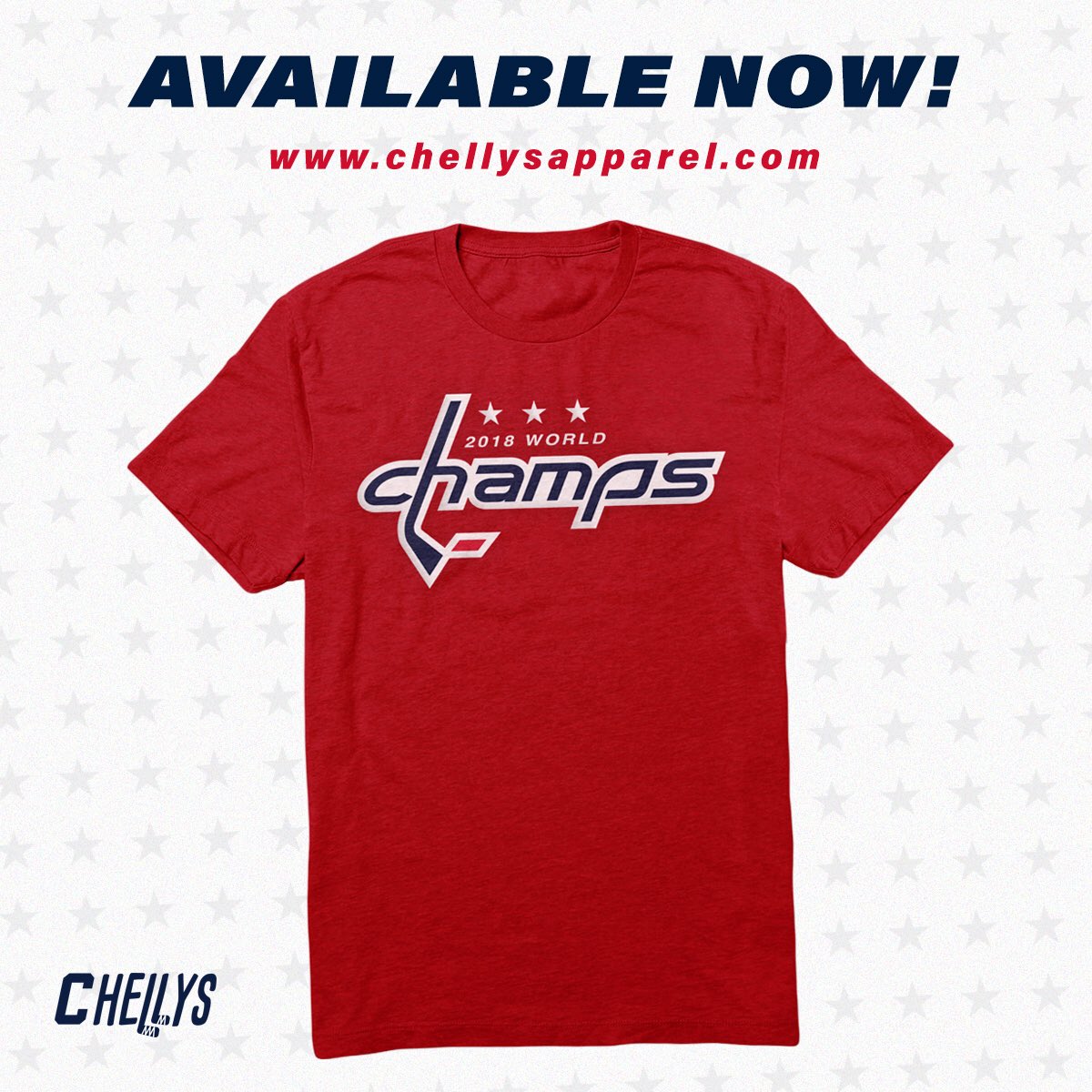 chellysapparel's tweet photo. WORLD CHAMPS tees are available now! Shop at https://t.co/rHLuRsJ0fW 🚨 #WorldChamps #Capitals #StanleyCaps #StanleyCup https://t.co/5EttnbO8GZ