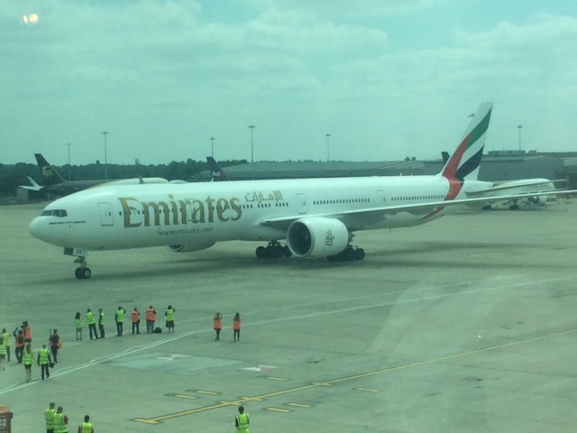 Welcome #EK33! First ever direct daily @Emirates flight into @STN_Airport has landed #tourism https://t.co/dF8SOuJPQf