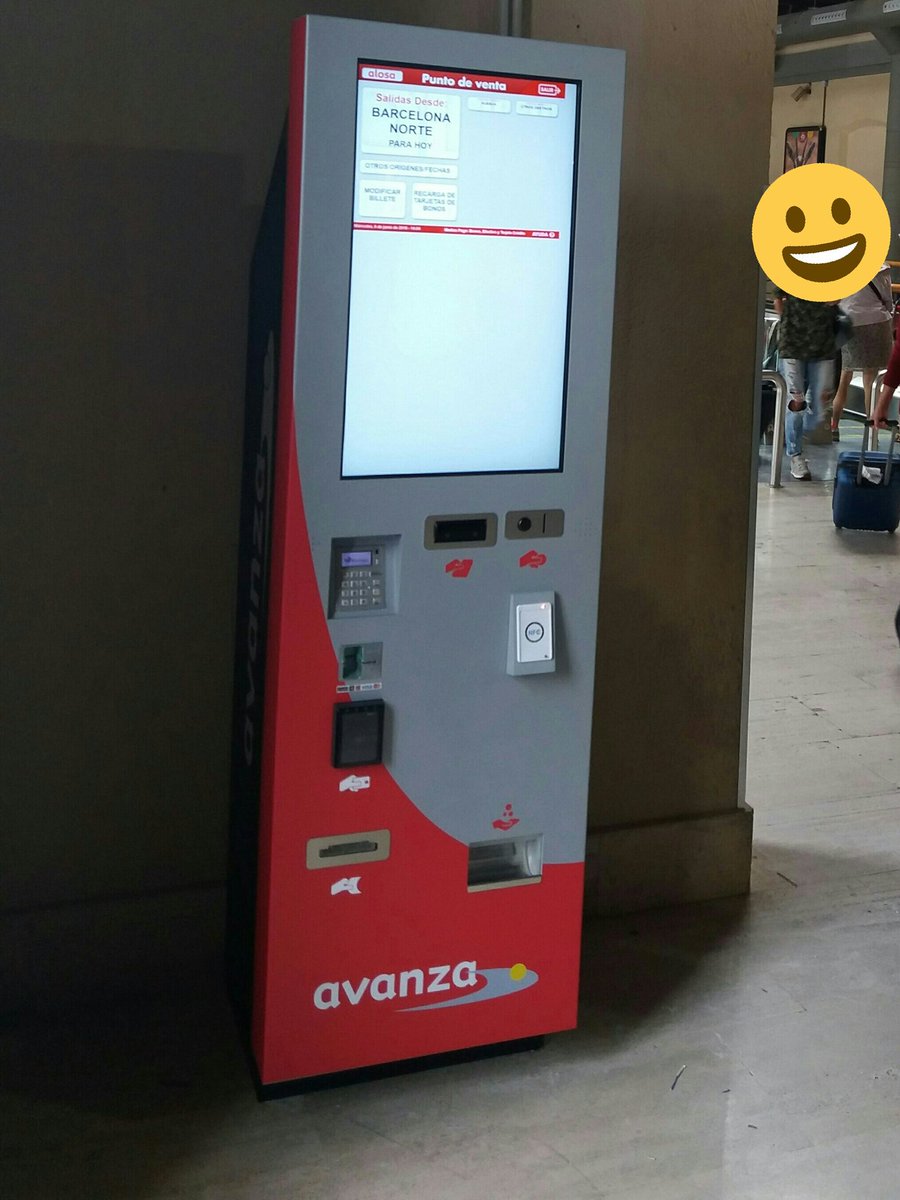 inzacardsl's tweet photo. Ya instalado un nuevo #tpva para la compra de billetes de @avanzabus y su nueva ruta entre #Barcelona y #Huesca. #ATM  #autobús #bus #estación #tickets #viajeros https://t.co/R7vy0sBtn0