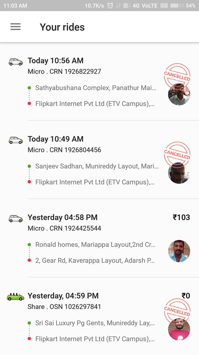 sumitvermakgp's tweet image. @Olacabs @ola_supports 
75% of the  time your drivers cancel the ride in Bangalore, it's so irritating.
Your app is doing nothing but  consuming the space in my mobile.
Better to uninstall.
#SwitchToUber
