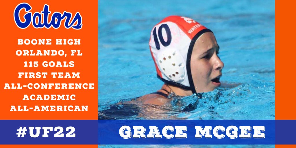 Grace McGee <a href="/ggracemcgee/">Grace</a>, a strong and dynamic athlete from <a href="/ocpsboone/">Boone High School</a>, is headed to <a href="/UF/">FLORIDA</a> this Fall. 🐊 2018 Stats: 115 Goals, Voted First Team All-Conference, and Academic All-American. #FridayFutures #UF22 🤽‍♀️ #CantStopTheRise #TheRiseContinues ufwaterpolo.com