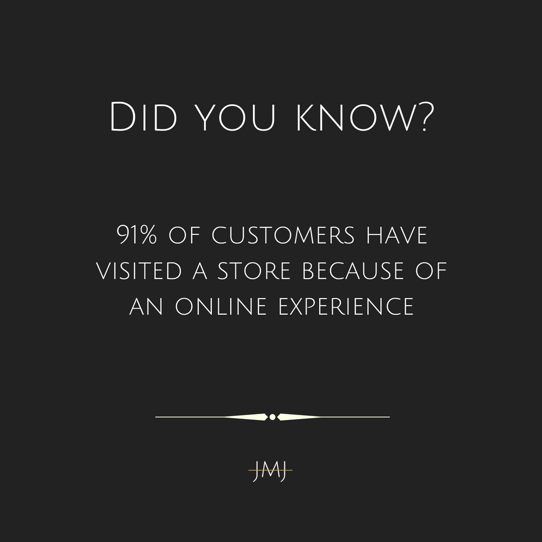 JMJ_webdesign's tweet photo. Did You Know? 91% of customers have visited a store because of an online experience! #didyouknow https://t.co/Xy9iIZsDrB