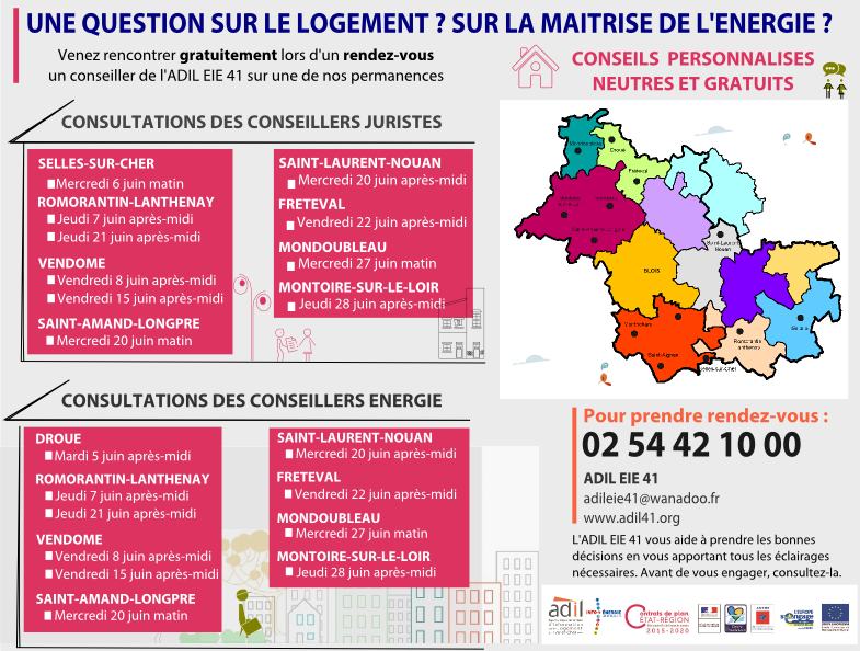 ADIL41_ECFR's tweet image. Les conseillers de l'ADIL EIE 41 tiennent des permanences gratuites sur le département. Consultations sur rendez-vous au 0254421000. Dates et lieux des permanences sur adil41.org.