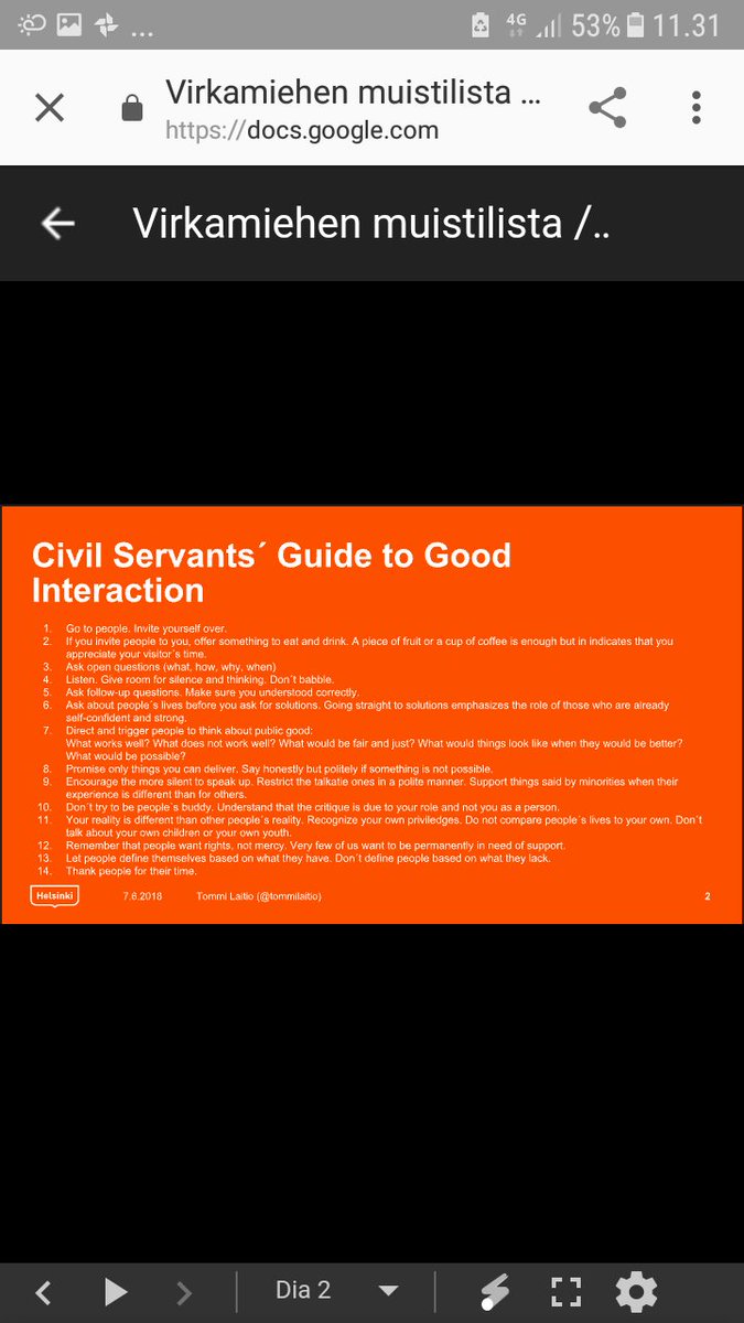 EDUFI_Youth's tweet image. Thank you @tommilaitio &amp;amp;contributors for the Civil servants guide to good interaction. "Promise only things you can deliver" "Recognize your own privileges" #youthwork #anywork #betterwork @Opetushallitus #valtionhallinto #hallinto #yhteistyö