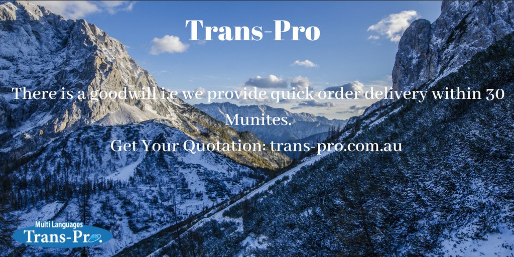 transProau's tweet photo. @transProau There is a #goodwill i.e we #provide #quick order #Delivery within 30 Munites.
Get Your Quotation: https://t.co/2ryBW29vfR 
#translation #translator #translaion_servicer #NRLRaidersPanthers https://t.co/5M2LebKrlY