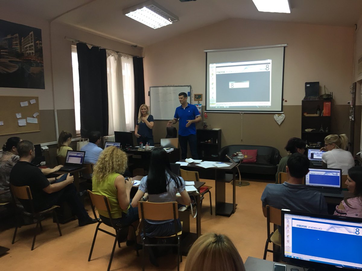 EPALE_MNE's tweet photo. #etf continually supports teacher training in Montenegro. Today and tomorrow, teachers of tourism will be trained for the usage of hotel information system - Fidelio, in VET School “Sergije Stanić” Podgorica 🇲🇪🇲🇪🇲🇪 @etfeuropa @imarkovic081 https://t.co/I3vGLAqV5l