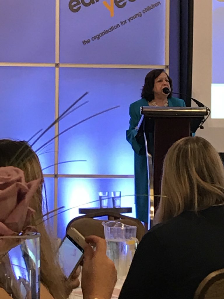 NIChildminding's tweet photo. Dr Rima Salah keynote speaker .Here to celebrate Talks about children’s exposure to violence @playboard_ #eyconf18 https://t.co/gLSwIPRFYs