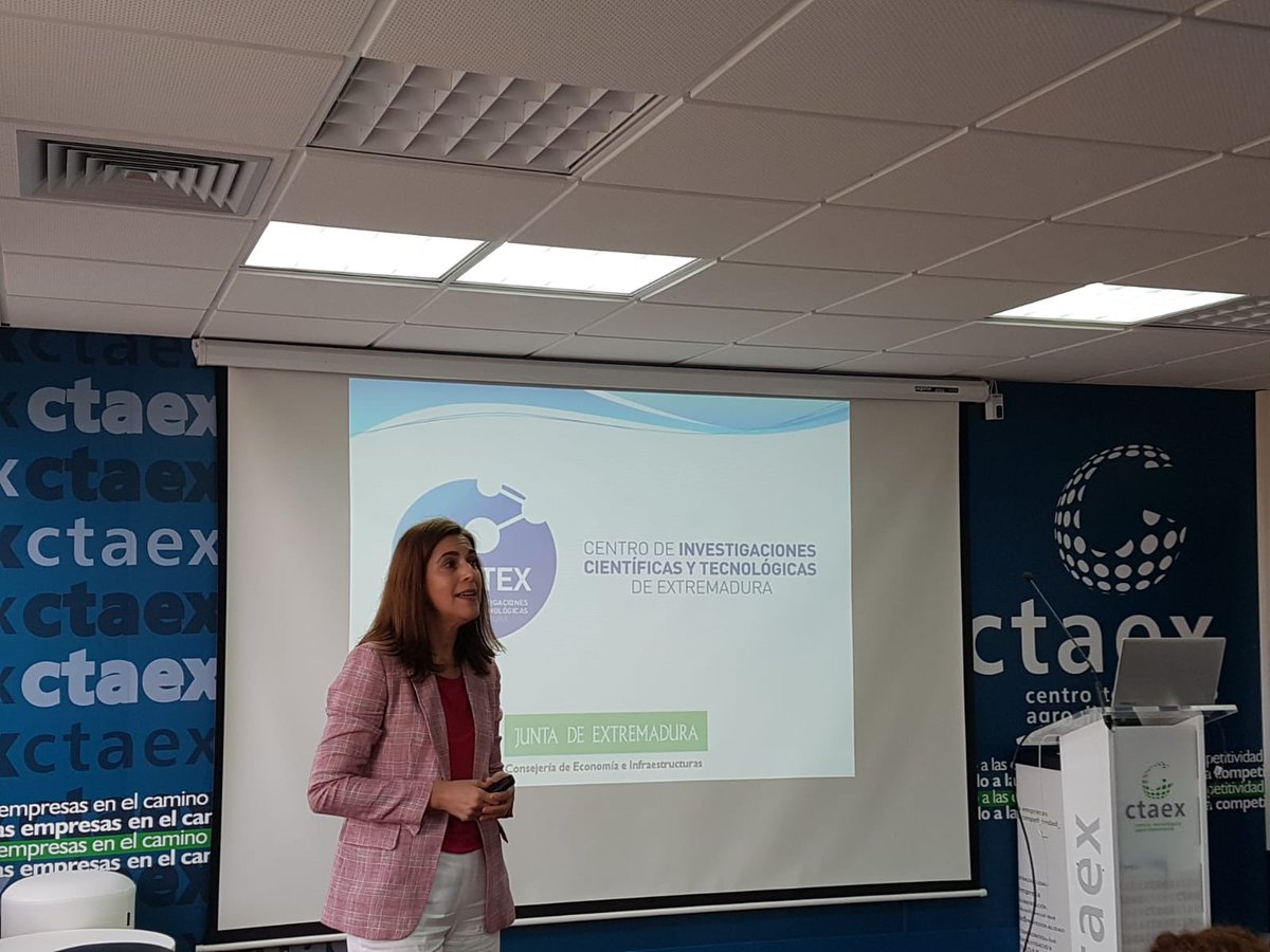 CTAEX_CIT's tweet photo. La directora del @CICYTEX Carmen González, expone hoy a los alumnos y alumnas del Programa de Alternancia con el Empleo de Innovación y Talento #PIT, el panorama de la #investigación pública en #Extremadura https://t.co/oAcTDIr0ZM
