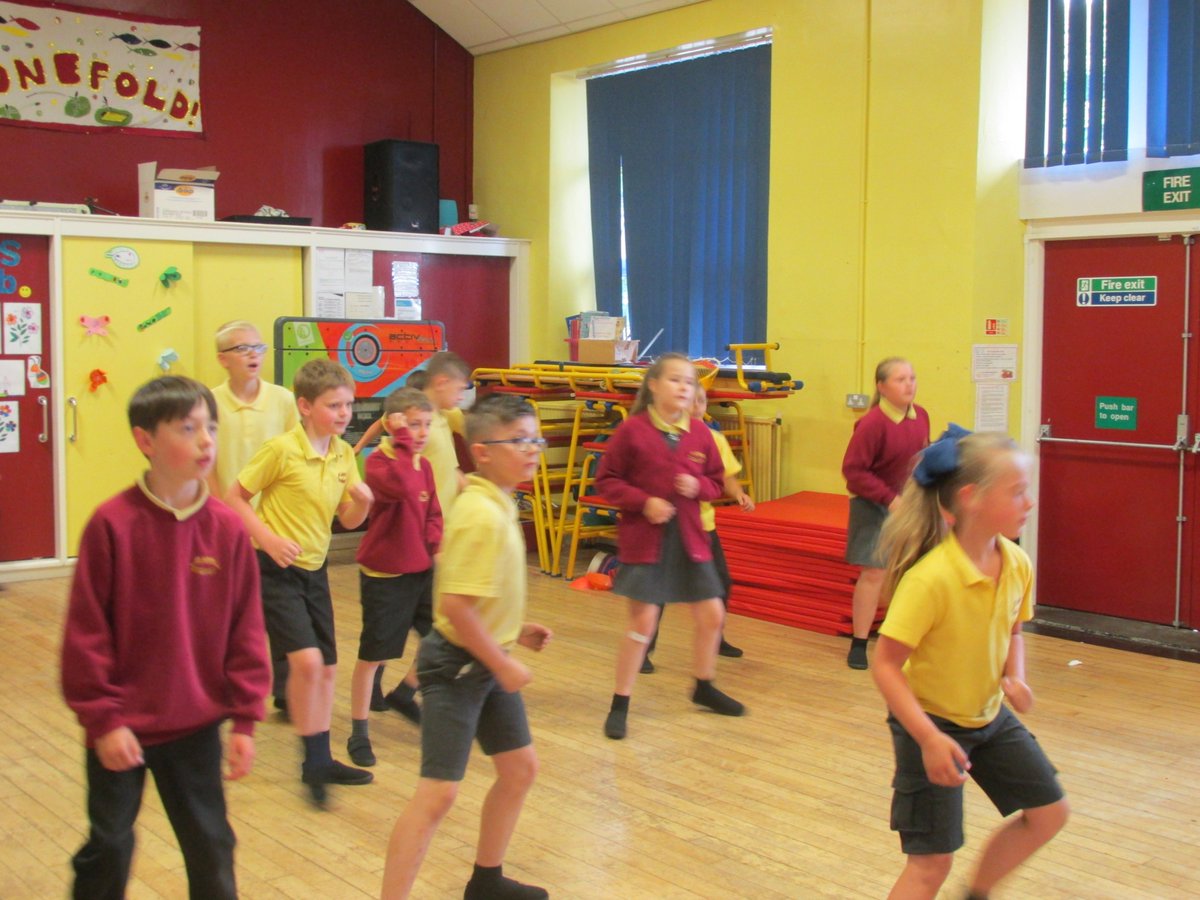 class4stonefold's tweet image. Surprise Zumba this morning, Class 4 are taking it all in their stride.