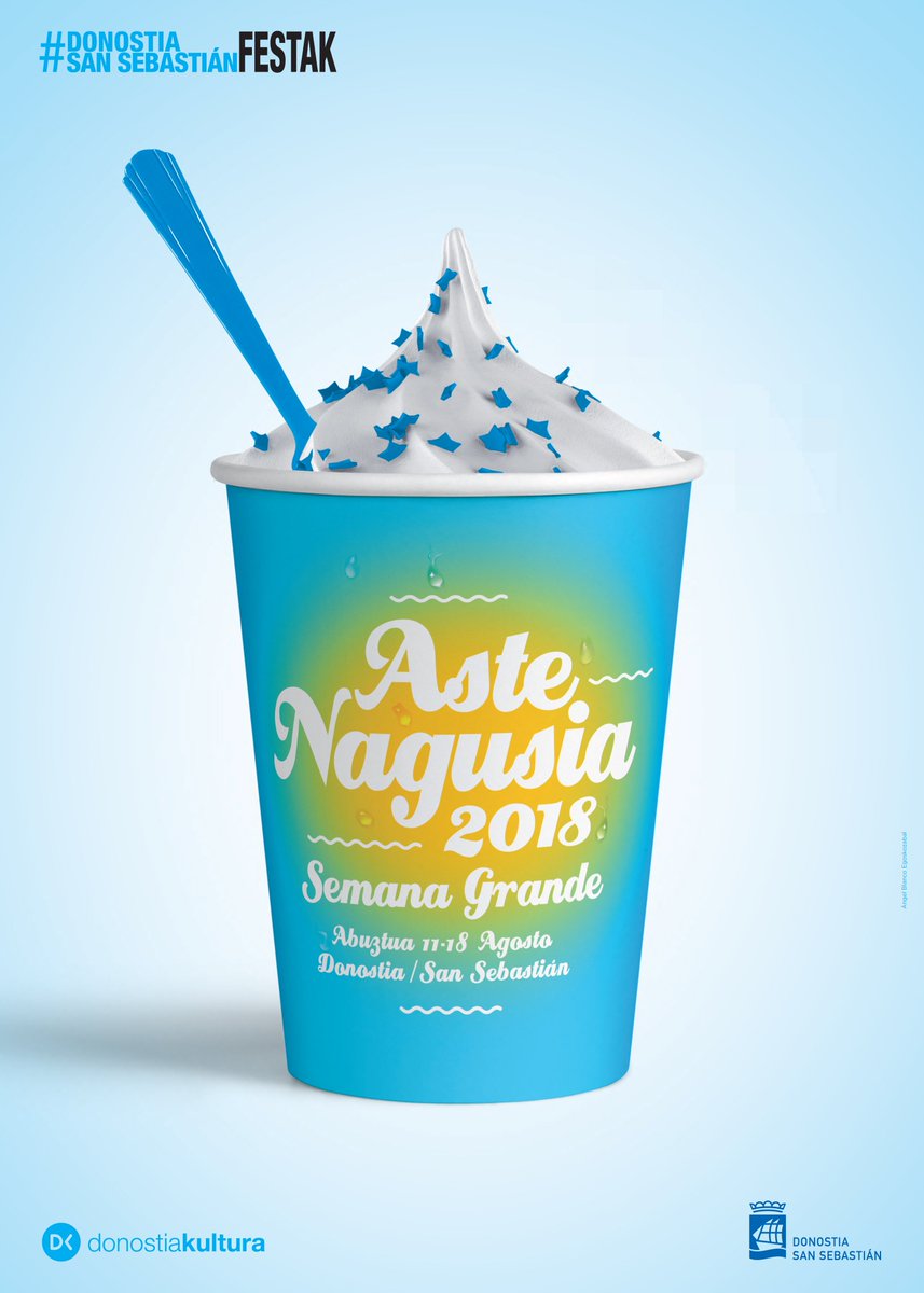 SocialistasDono's tweet photo. .@GurpeguiA ha presentado los carteles de la Semana Grande 2018 y de la 55 edición del Concurso Internacional de Fuegos Artificiales. Las propuestas de Ángel Blanco Egoskozabal y Marian Lázaro Martín respectivamente han sido las imágenes elegidas. @donostiafestak https://t.co/fudekBPdZl