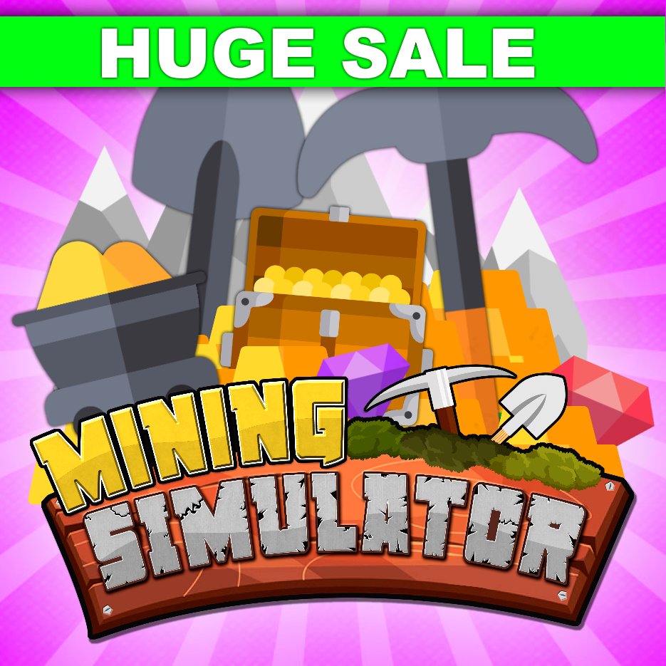 Isaac On Twitter Remember Tomorrow Is The Last Day Of Mining Simulator S Big Sale If You Haven T Picked Up Any Of The Items You Should Before They Go Back To Full - roblox twitter codes for mining simulator