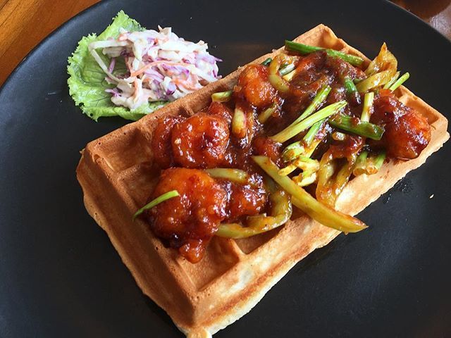 yamulk's tweet photo. Ever tried the Chili Prawn waffles from The Waffle Cafรจ? Theyโre the real deal. #wafflesfordays #prawns #savorywaffles https://t.co/GGiECi6zLK https://t.co/mWnAyiIg9O