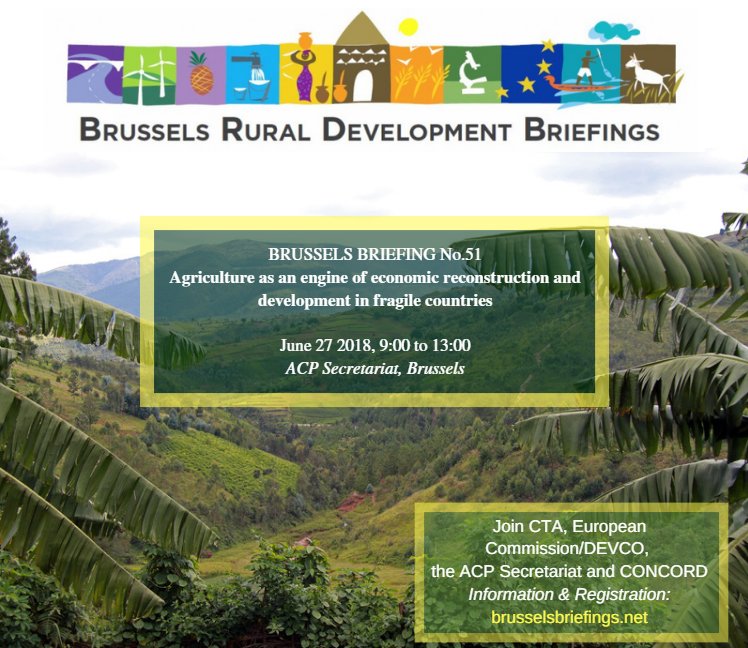 brubriefings's tweet photo. Register to the Next Brussels Briefing on «Agriculture as an engine of economic reconstruction and development in fragile countries»
June 27, 9:00-13:00, ACP Secretariat
Register here➡️https://t.co/4XkVN1a7Iv
With our partners @PressACP @europeaid @EU_Commission @CONCORD_Europe https://t.co/LA3uib5vQa