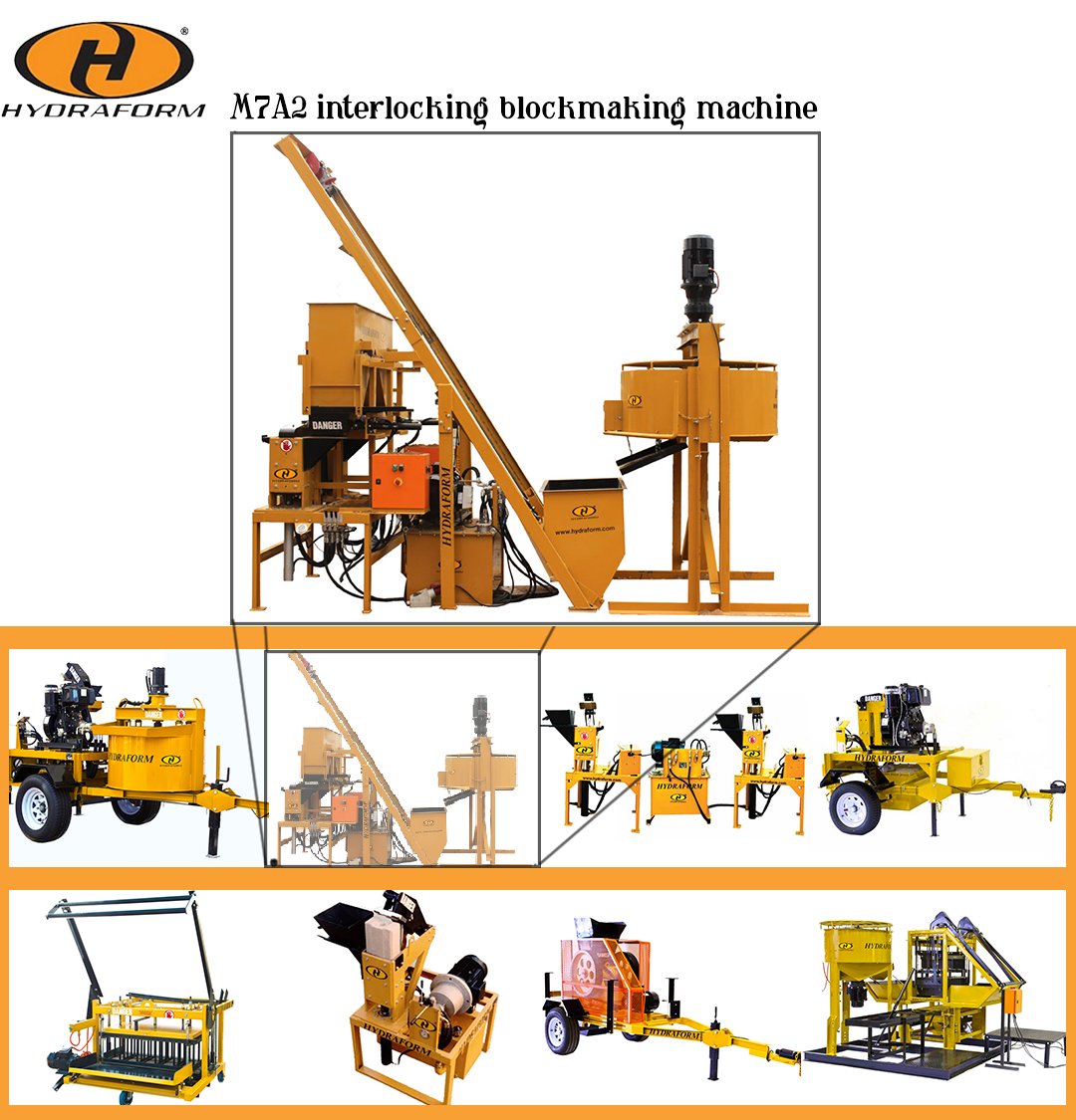 HydraformSA's tweet photo. Looking to build large scale commercial projects?
The M7A2 interlocking #blockmaking machine produces 32 x 50m² per month – that’s 380 #houses per year using just ONE machine.
#Hydraform #possibilities
To see the full specifications visit our page here: https://t.co/T2tW9NP6bN https://t.co/vB8nRah4us