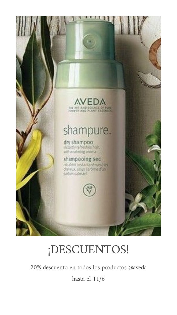 Aprovecha el 20% de descuento en todos nuestros productos <a href="/aveda/">Aveda</a> hasta el 11/6.
#MesdelaTierraAveda  @ LE SALON - Rêve de beauté
Y SI NO PUEDES VENIR A POR TU COMPRA LLÁMANOS Y TE LA RESERVAMOS HASTA QUE PUEDAS VENIR A RECOGERLO.