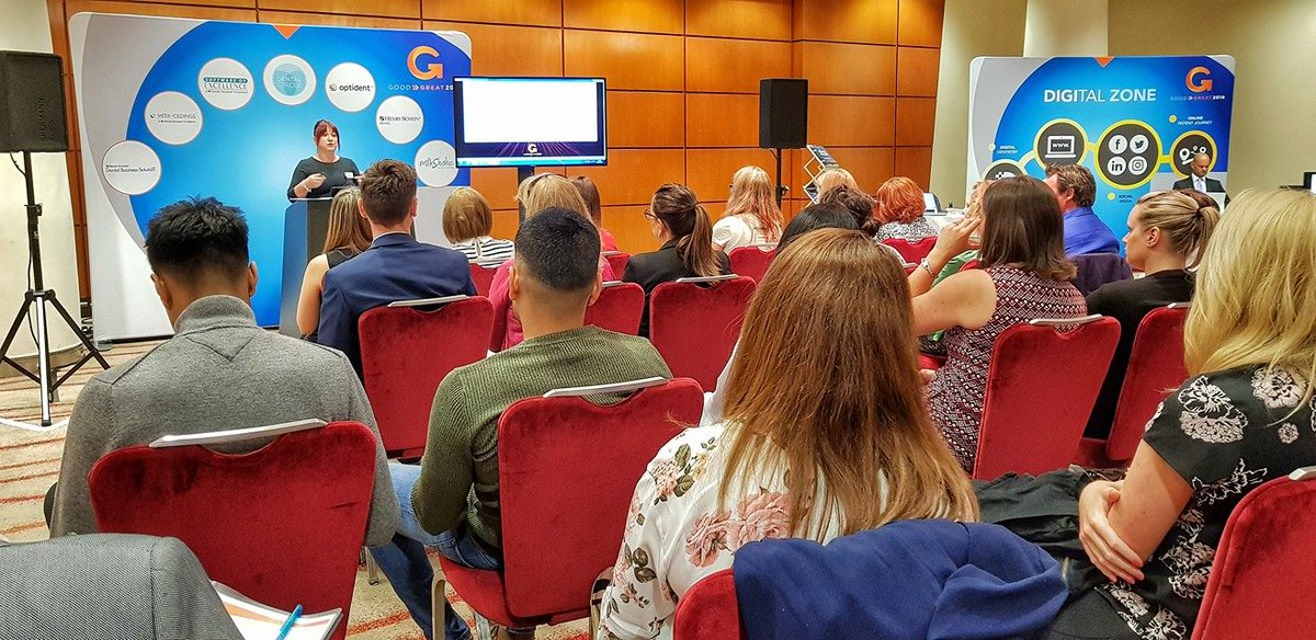 Good2GreatEvent's tweet photo. To all you Practice Managers, head on over to the Business Zone to listen to Lisa Bainham talk about Practice Management Headaches @adamaspire2013 #g2gevent https://t.co/sm2CDPZMXb
